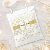Art Deco Oceaan Golfpatroon Gouden Glitter Zeepaar Bedankzakje (Geknipt)