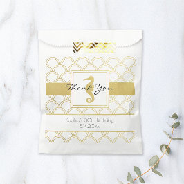 Art Deco Oceaan Golfpatroon Gouden Glitter Zeepaar Bedankzakje