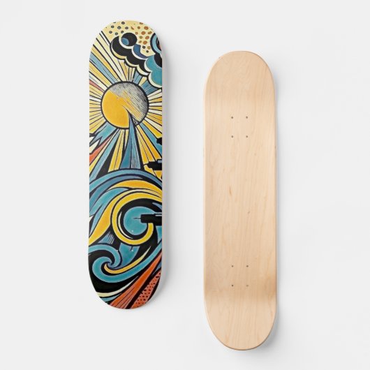 Art Deco Ocean Dreams Persoonlijk Skateboard (Voorkant)