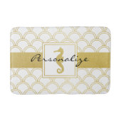 Art Deco Ocean Wave Gold Seahorse Beach House Badmat (Voorkant)