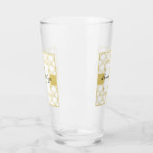 Art Deco Ocean Wave Gold Seahorse Beach House Pint Glas (Links)
