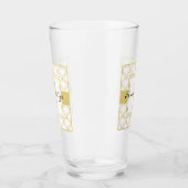 Art Deco Ocean Wave Gold Seahorse Beach House Pint Glas (Rechts)