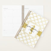 Art Deco Ocean Wave Patten Gold Glitter Seahorse Planner (Display)