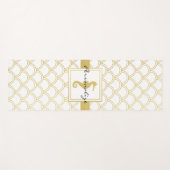 Art Deco Ocean Wave Patten Gold Glitter Seahorse Yogamat (Voorkant (horizontaal))