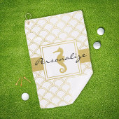 Art Deco Ocean Wave Pattern Glitter Zeepaard Golfhanddoek