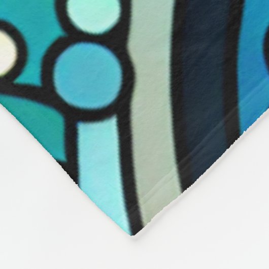 Art Deco Ocean Waves Fleece Deken (Hoek)