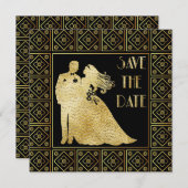 Art Deco of Save the Date Kaart (Voorkant / Achterkant)