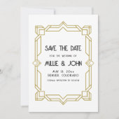 Art Deco, Old Hollywood, 1920's Save the Date Kaart (Voorkant)