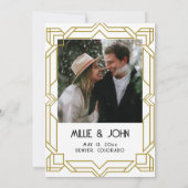 Art Deco, Old Hollywood, 1920's Save the Date Kaart (Achterkant)