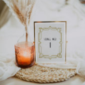 Art Deco Old Hollywood 1920's Table Number Kaart