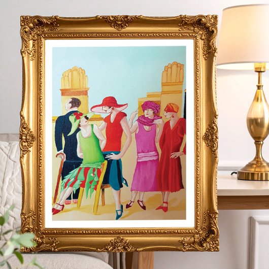 Art Deco olieverfschilderij Poster