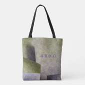 Art Deco Olive Green en Paars Abstract Tote Bag (Achterkant)