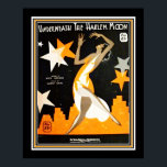 Art Deco "Onderaan de Harlem Moon" Poster<br><div class="desc">1932,  Art Deco-velmuziekcover voor "Onderaan de Harlem Moon"</div>