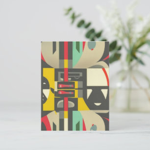 Art Deco ontmoet midden eeuw modern Briefkaart