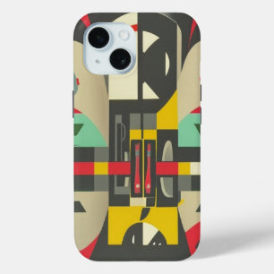 Art Deco ontmoet midden eeuw modern iPhone 15 Case