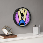 Art Deco-ontwerp<br><div class="desc">Wall clock art deco design that you can customise with any text of your keus. Should you require any help with customising then contact us through the link on this page. Art deco wall clock.</div>