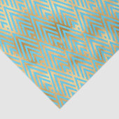 Art Deco-ontwerp, Blauwgroen & Gold Diamond-patroo Tissuepapier (Detail)