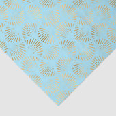 Art Deco-ontwerp, Blauwgroen & Gold-patroon Tissuepapier (Detail)