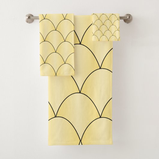 Art Deco ontwerp geel Bad Handdoek (Insitu)