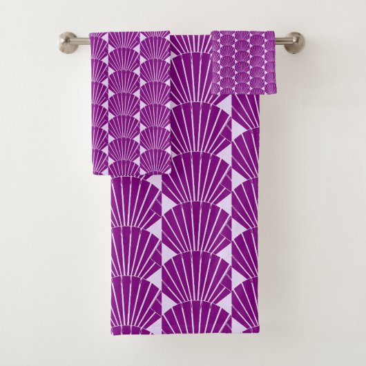 Art Deco ontwerp paars Bad Handdoek (Insitu)