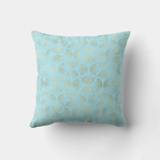 Art Deco ontwerp, Teal & Goud Patroon Kussen (Achterkant)