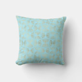 Art Deco ontwerp, Teal & Goud Patroon Kussen (Voorkant)