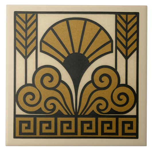 Art Deco Ontwerp Tegeltje (Voorkant)