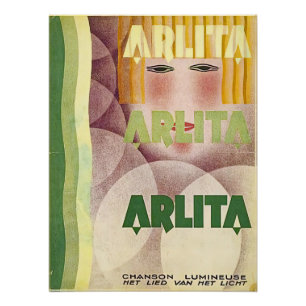 Art deco ontwerp voor Arlita door Rene Magaritte Perfect Poster