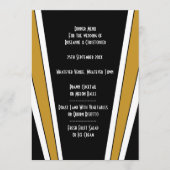 Art Deco Ontwerp Zwart en Goud bruiloft Menu (Voorkant)