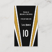 Art Deco Ontwerp Zwart en Goud bruiloft Plaatskaartje (Achterkant)