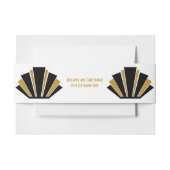 Art Deco Ontwerp Zwart en Goud bruiloft Uitnodigingen Wikkel (Voorkant Voorbeeld)
