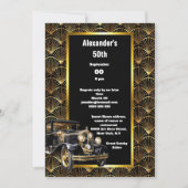 Art deco ontwijken auto boog goud zwart patroon kaart (Voorkant)