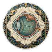 Art Deco Oog Anatomische Oftalmologie Keramische Knop (Voorkant)