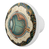 Art Deco Oog Anatomische Oftalmologie Keramische Knop (Rechts)