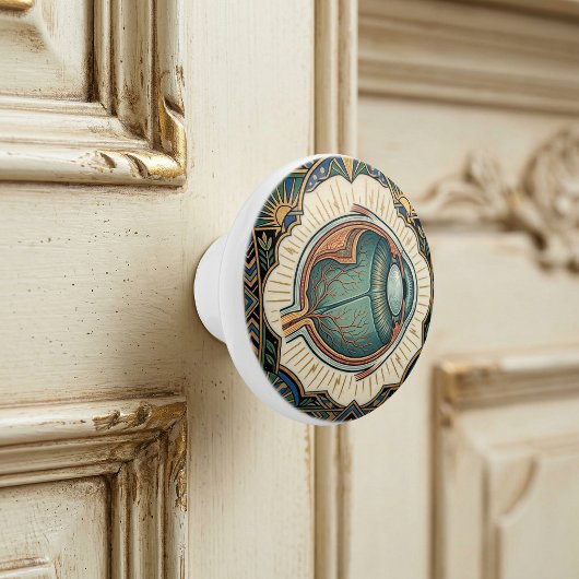 Art Deco Oog Anatomische Oftalmologie Keramische Knop