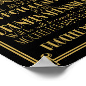 ART Deco Open bar sign for 1920's Gatsby Party Poster (Hoek)