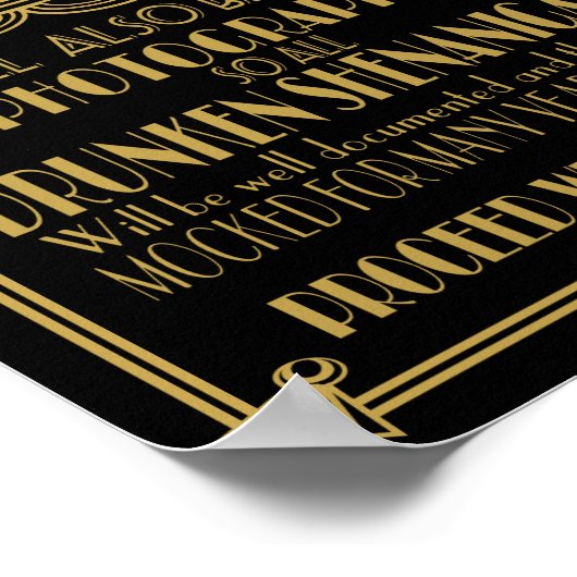 ART Deco Open bar sign for 1920's Gatsby Party Poster (Hoek)