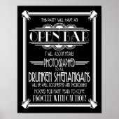 Art Deco Open Bar, wit B/G, kleurwijziging Poster (Voorkant)