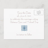 Art Deco Opslaan Datum Aankondigingskaart (Achterkant)