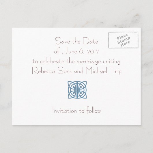 Art Deco Opslaan Datum Aankondigingskaart (Achterkant)