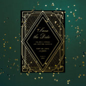 Art Deco Opslaan Datum Folie Uitnodiging