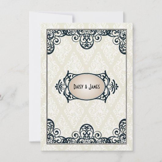 Art Deco Opslaan Datum Save The Date (Achterkant)