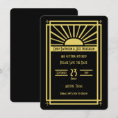 Art Deco Opslaan Datum uitnodiging (Voorkant / Achterkant)