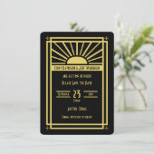 Art Deco Opslaan Datum uitnodiging (Staand voorkant)