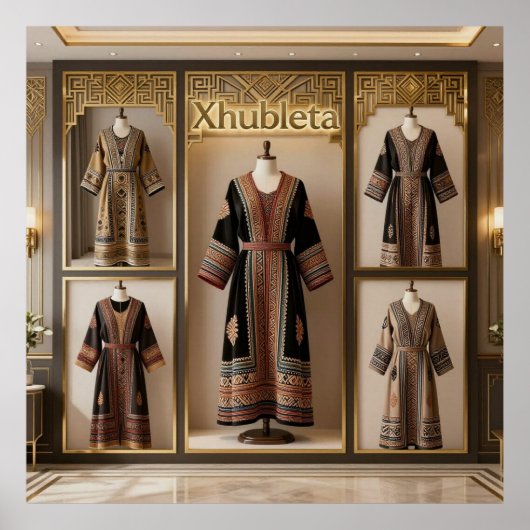 Art Deco Opulence GeometricPatternsVIIIHER_XHU_001 Poster (Voorkant)