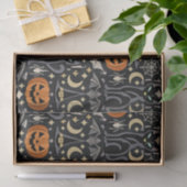 Art Deco Orange Carved Pumpkins Tissuepapier (Geschenk)