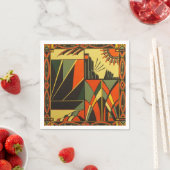 Art Deco oranje servetverpakking Servetten (Insitu)