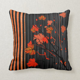Art Deco Oranje Streep Patroon Kussen
