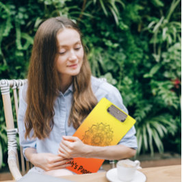 Art Deco Oranje Yellow Mandala Klembord