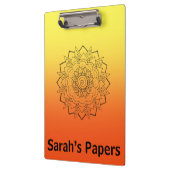 Art Deco Oranje Yellow Mandala Klembord (Links)